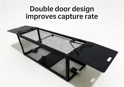 17-inch Large Double-Entry Humane Rat Trap with a Sturdy Metal cage, Suitable for Chipmunk and mice, Featuring a Highly Sensitive Trigger Pedal, for Indoor and Outdoor use