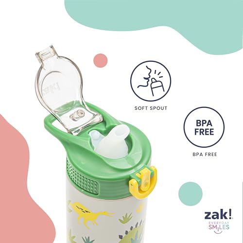Zak Designs KPop Demon Hunters Sage 19oz Leak-Proof Straw Kids Water Bottle | BPA Free, Insulated Stainless Steel, Cupholder Friendly, Dishwasher Safe, Lid Lock, Handle, For School, Home, Travel, Outdoor - color: KPop Demon Hunters (Saja Boys Soda Pop Tou