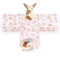 3 Way Washable Rabbit Hideout Toys, Guinea Pig Tunnels & Tubes | Foldable Small Pet Tunnels and Tubes for Ferret Hamster Chinchilla Hedgehog Hiding & Resting, Playing & Exploring, White - color: White