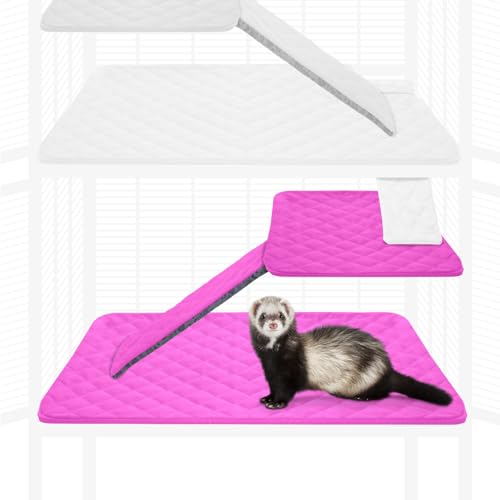 Paw Inspired Fitted Fleece Liner Set for Critter Nation 1-Story Cage, Pink | Single Unit Combo Pack for Ferret Nation/Critter Nation Cage, For Ferrets, Rats, Chinchillas, Hedgehogs, Small Animals, Pets - color: Pink, size: Single Unit Combo