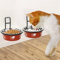 Torlam Elevated Pet Bowls, Wall Mounted Cat Food Dish, Raised Cat Food and Water Bowls, Stainless Steel Elevated Pet Bowls with Stand, Nonslip No Spill Pet Feeding Bowls (2 Packs) (Red) - color: Red