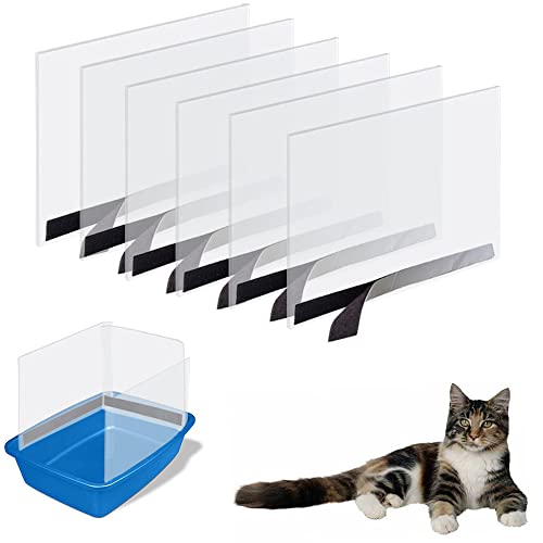 Oncpcare 6 Pack Cat Litter Box Pee Shields, High Side Open Top Kitty Pan Shield - Keep Litter in The Pan, (Box Not Included) - size: 6 pcs shields