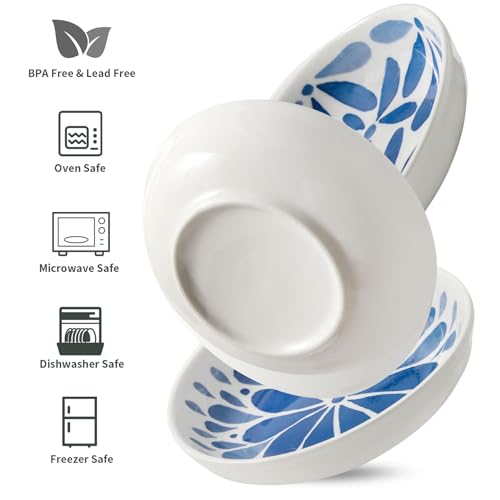 3 Ceramic Cat Bowls,5.5 inch Wide Shallow Cat Food Bowl for Relief Whisker Fatigue - color: Blue-A