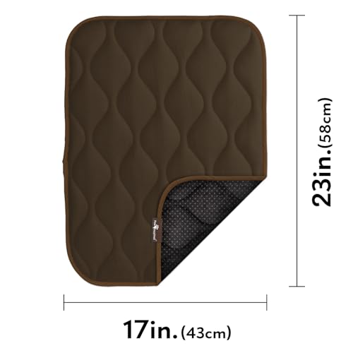Paw Inspired Washable Padded Crate Mats for Dogs | 23" x 17" Pad, Fits 24-inch Kennels | Leakproof, Waterproof Bottom, Plush Pet Beds (Dark Brown) - color: Dark Brown, size: 24 Inch