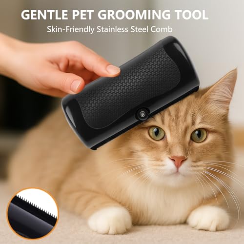 Deshedding Dog Brush, Dog Brush for Shedding Dogs Cats Horses Short Hair | Easy Clean Deshedding Tool Removes Loose Fur & Undercoat, Pet Grooming Brush for Short, Medium Hair Dogs Cats at Home