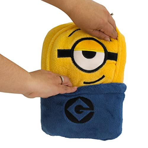 Illimuniation Lazy Minions Club Yellow, Blue and White, Minion Character Shaped Toddler Blanket - color: Lazy Minions Club Yellow, Blue and White