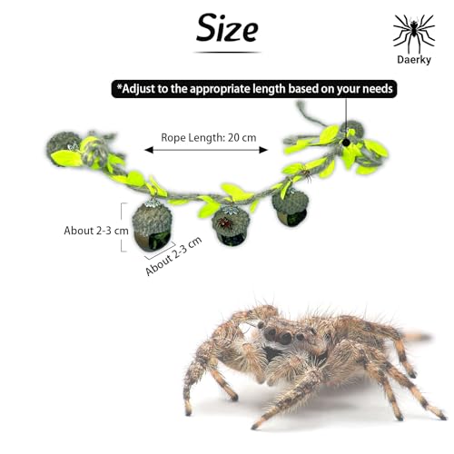 Jumping Spider Hide, Magnetic Climbing Rope Bridge, Handmade Real Acorn Hideaway Cave, Spider Platform, Decorative Accessory for Small Reptile Enclosures (Style 2) - style: Style 2