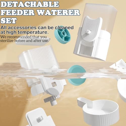 kathson Rabbit Gravity Auto Feeder Set 35oz Hanging Automatic Food Water Dispenser Cage Automatic Feeder Set for Rabbit Chinchilla Guinea Pig Hedgehog Ferret Kitty Puppy (Blue) - color: Blue