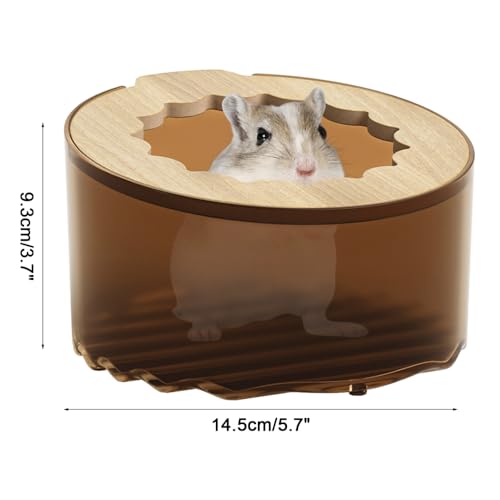 Hamster Sand Bath Box, Transparent & Detachable Small Animal Sand Container, Anti-Spill Sandbox for Hamsters Gerbils Mice Lemming - color: Black transparent