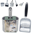 4-in-1 Cat Litter Scoop with Holder, Metal Litter Scoop Includes Portable Small Broom and Dustpan Set, Heavy Duty Stainless Steel Kitty Litter Scooper (Black) - color: #02 - Black Handle