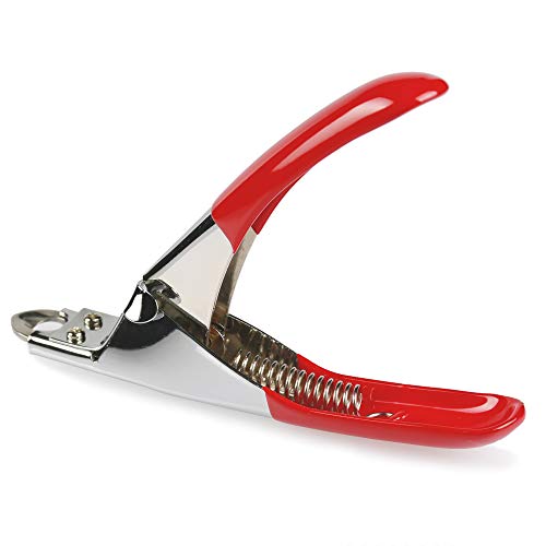 Dog Cat Pets Nail Clippers, Professional Pets Claw Trimmer with Free Nail File, Sharp Stainless Steel Blade, Sturdy Non Slip Handles - for Safe, Professional at Home Grooming - color: Red