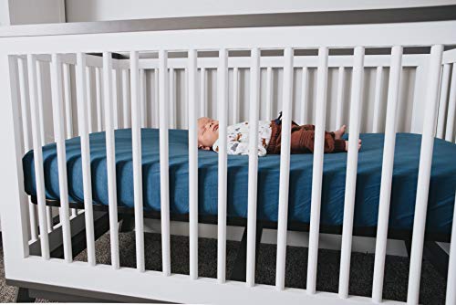 Copper Pearl Premium Knit Baby Crib Sheets for Standard Mattresses, Breathable and Soft, River - color: River