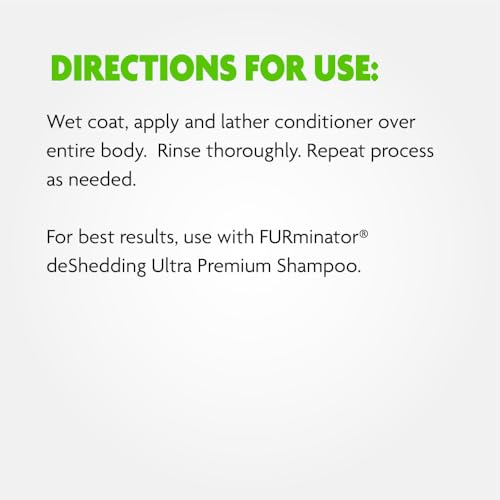 FURminator Ultra Premium deShedding Conditioner for Dogs, 16 oz | Reduces Excess Shedding, Conditioners Nourish Skin & Coat, Helps Remove Wet Dog Smell, No Parabens or Dyes, Fresh Scent - size: 16 oz, style: Conditioner