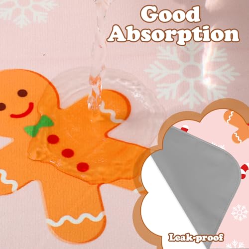 JarThenaAMCS 3 Pcs Christmas Guinea Pig Pee Pads Reusable Bunny Squirrel Mat Pink Candy Cane Gingerbread Man Washable Small Animal Cage Liner for Hamster Chinchilla Ferret Accessory, 24 x 47 in - style: pink gingerbread man