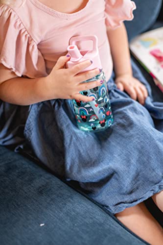 Simple Modern Disney Princess Kids Tritan Plastic Summit Water Bottle | 12 oz BPA-Free Cup with Covered Leak Proof Straw Lid for Girls, Toddlers | Princess Rainbows - color: Disney: Princess Rainbows, style: Covered Lid | 12oz