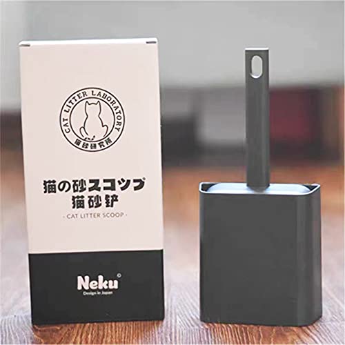 Cat Litter Scooper with Caddy and Holder, with Container to Store, Durable ABS Material and Cute Design - 85 Matte Dark Grey - color: S-Grey