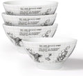 Disney Minnie Mouse Soup Bowls By Zrike Brands - Porcelain Sketchbook Cereal Bowls - Dishwasher & Microwave Safe Cute Serving Bowls - Official Disney Licensee - Dinsey Gift Idea | Set of 4