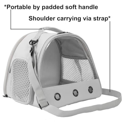Pet Travel Carrier with Absorbent Pad Set, Pee Pad with Leak-Proof Quick-Dry Design for Bearded Dragon,Portable Guinea Pig Bag for Sugar Glider,Hedgehog,Rat,Bunny,Rat,Outdoor Used - color: Grey
