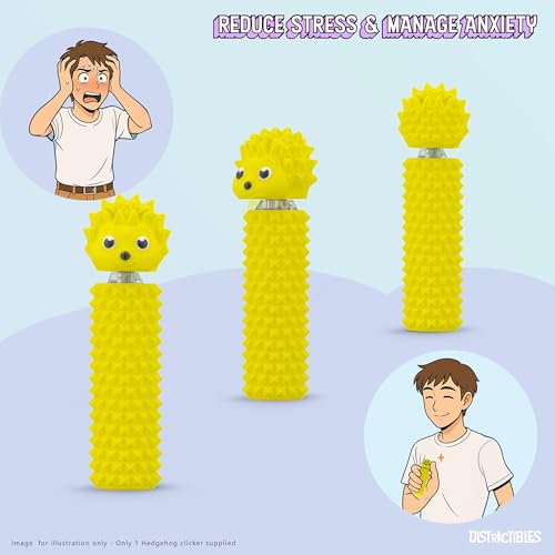 Hedgy - The Hedgehog Sensory Pain Stim Fidget Clicker, Spike Textured for Stress Relief, Focus and Concentration (Yellow) - color: Yellow