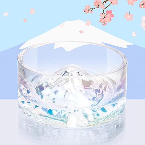 Niteangel Hamster Feeding & Water Bowl- 50ml Capacity & No Wet Fur for Pet | Chew Proof - Mount Fuji Series Glass Drinking Bowls for Dwarf Syrian Hamsters Gerbils Mice Rats or Other Similar-Sized Pets
