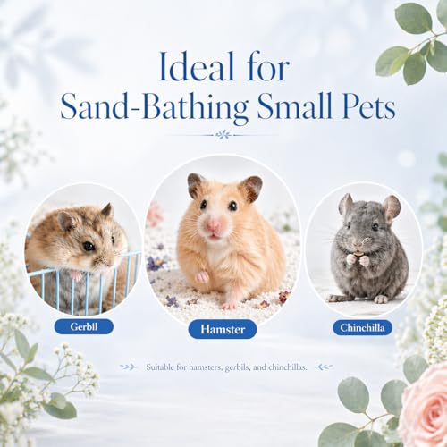 Meow&Woof Hamster Sand Bath, 2.2 lbs Low Dust Bath Sand & Potty Litter for Hamsters, Light Flower Scent Small Animal Sand for Chinchillas, Gerbils, Syrian Hamsters, Mice - color: HerbalBathSand1kg