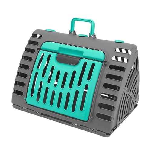 SportPet X-Large Hard-Sided Travel Cat Carrier - Cat Carrier with Patented Wide Side-Opening Door, Foldable Portable Pet Carrier for Cats & Small Pets up to 35lbs - Dark Gray/Teal - color: XL carrier