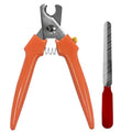 Dog Nail Clippers #767C w/Nail File, Trimmers for Large & Small Dogs | 767C dog nail trimmers + diamond-flake file. 0.45" opening for thick nails. Spring-action, ergonomic. Smooths sharp edges. - color: Red
