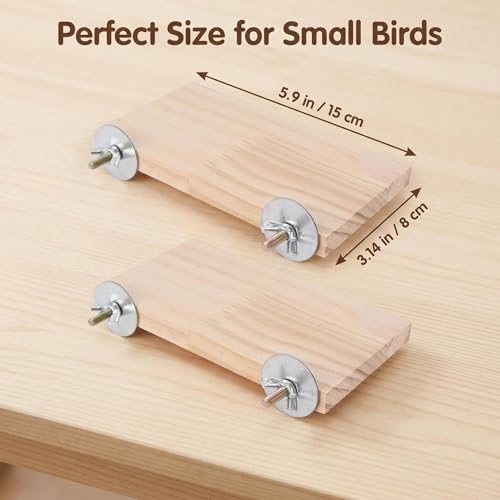 2Pcs Solid Wood Parrot Stand and Small Animal Climbing Platform