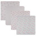 Disney Baby 4-Pack Receiving Blankets — 100% Cotton Flannel, 28" x 28" — Available in Mickey, Minnie, Pooh, Stitch or Angel — Soft Swaddle, Burp & Stroller Blankets — Gift-Ready with Ribbon Bow - color: Angel