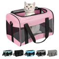 Cat Carrying Case - Pet Carrier Airline Approved, Protable and Breathable Pet Travel Carrier Removable Fleece Pad, Collapsible Cat Carrier Dog Carrier for Medium Cats Small Cats Dogs (Medium, Pink) - color: pink, size: 17.0"L x 11.0"W x 11.0"H