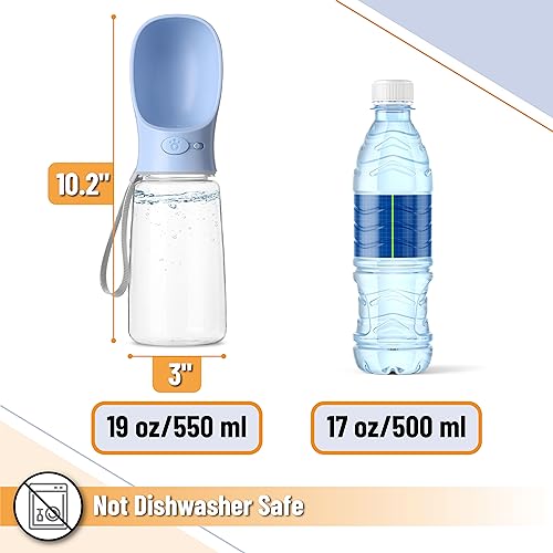 Mr. Pen- Portable Dog Water Bottle, 19 oz, Large | Leak Proof Puppy Water Dispenser with Drinking Feeder for Pets, Outdoor Walking, Hiking, Travel, Not Dishwasher Safe - color: Blue