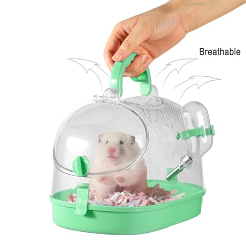 Portable Guinea Pig Carrier Travel Small Animal Carrier Breathable Travel Hamster Cage with Water Feeder