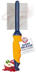 Arm & Hammer Deodorizing Dog Grooming Comb, Apple & Rose Scent | Fragrance transfer technology, baking soda infused, fine and standard teeth, detangling and flea removal - size: 1-Pack, style: Dog Comb - Sweet Apple & Rose