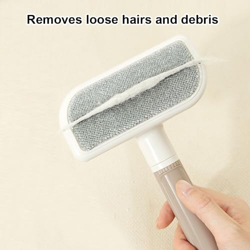 3 in 1 Self-Cleaning Pet Grooming Brush Set for Dogs & Cats | Self-cleaning deshedding & slicker brushes plus hair remover tool, ideal for indoor long and short haired pets