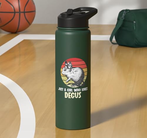 Just a girl who loves Degus Degu Stainless Steel Insulated Water Bottle - color: Dark Green