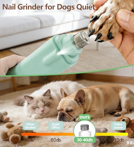 2-in-1 Dog Nail Grinder & Clippers with Dual LED Lights, Electric Pet Nail Trimmer with Safety Guard, USB-C Rechargeable Grooming Tool for Cats and Dogs of All Sizes Green - color: green