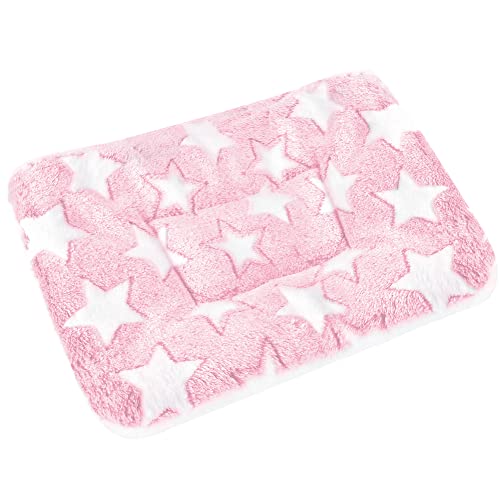 Small Animal Bed Mat, Soft & Warm, Suitable for Guinea Pig, Hamster, Rabbit, Rat and Bearded Dragon (X-Large(13.3''x9.4''), Star Pink) - color: Star Pink, size: X-Large(13.3''x9.4'')