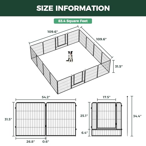 FXW Instant Dog Playpen, RV Camping, Outdoor & Yard, 32" H, 16 Panels | Portable, Easy setup, Heavy-duty, DIY layouts, For Small & Medium Dogs, Patented - size: 32"H