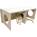 Hamiledyi Wooden Hamsters 2-Chamber Hideout-Tunnel Multi Chamber Exploring Toy Rat 14 x 6.3 x 5.5 Exploring Tunnel Toy for Mice Guinea Pig Squirrel Sugar Glider - size: XL