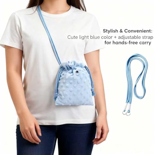 Sugar Glider Bonding Pouch Portable Drawstring Pouch Soft Sleeping Bag with Blue Braided Ribbon Small Animal Carrier- Hedgehog Hamster Ferret (Blue) - color: blue