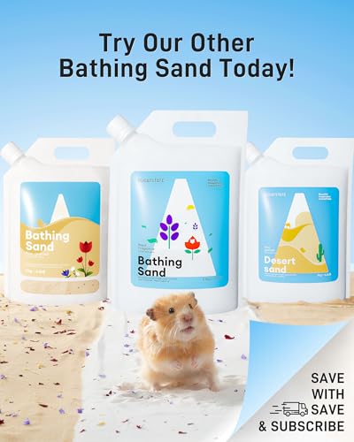 BUCATSTATE Hamster Sand, No-Dust 6.6LB Chinchilla Dust Bath with Pour Spout, 100% Natural Desert Bathing Sand for Syrian Hamster Gerbil Rat Mice Small Animals (Flower Smell) - color: Flower Scent, size: 6.6LB