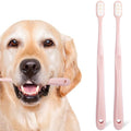 Dog Toothbrush Kit 2 Pack, Ultra Soft Pet Tooth Brush for Medium to Large Dogs & Cats, Easy Dental Cleaning - style: Medium to large dog(2pcs, pink)