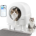 Automatic Litter Box, Self Cleaning Litter Box with APP Control, Large Capacity Cat Robot for Multiple Cats, 5 Safety Sensors, 3-Minute Assembly, with Trash Bags, Litter Mat, Cat Step