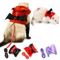 Small Animal Harness and Leash Set, Adjustable Escape-Proof Ferret Harness Vest for Adult Ferret, Meerkat, King Squirrel & Fancy Rat, Soft Comfortable Pet Walking Harness with Red Leash - color: Red