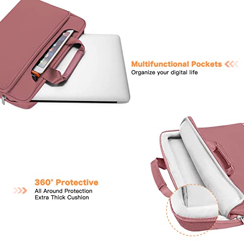 MOSISO 360 Protective Laptop Bag 15.6 inch, 15-16 inch Computer Bag | Compatible with MacBook Air 15 inch/Pro 16 inch, HP,Dell,Lenovo,Asus, Laptop Carrying Case with Strap&Handl, Dusty Rose - color: Dusty Rose, size: 16 inch