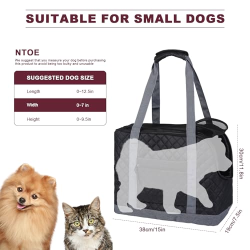Dog Carriers for Small Dogs Puppy Purse Carrying Bag for Dog 0-11lbs Tote Bag Carrier with Pocket for Cat,Dog,Rabbit Under 11lbs Outdoor Puppy Carrier (Black, L15 * W7.5 *H 11.8 ")