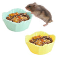 VanEnjoy 2 Pack Ceramic Guinea Pig Food Bowl Cute Flower Hamster Cage Accessories for Chinchilla Hedgehog Yellow and Green Small Animal Water Dish - color: Yellow and grean