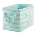 Bone Dry Pet Storage Collection Striped Paw Patch Bin, Aqua, Small Rectangle - color: Aqua, size: Small Rectangle