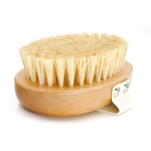 Soft Dog Brush, Bristle Brush for Dog Grooming | Dog Palm Brush, Gentle Grooming, For Small & Large Dogs, Wood handle