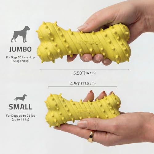 Playology Puppy Teething Bone Dog Chew Toy - Jumbo, Chicken Scent | Great For Puppies and Young Dogs, Teeting Nubs Soothe Gums, Durable Rubber, Large Breed - size: Jumbo, style: Chicken